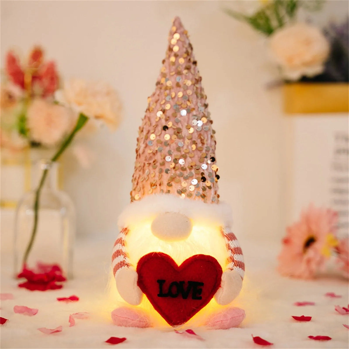 Valentine's Day Glowing Gnome Plush– Adorable Faceless Plush Dolls, Perfect Holiday Ornaments & Heartwarming Party Gifts