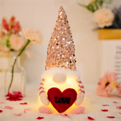 Valentine's Day Glowing Gnome Plush– Adorable Faceless Plush Dolls, Perfect Holiday Ornaments & Heartwarming Party Gifts