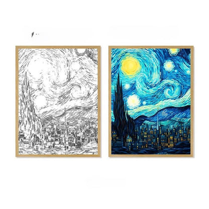 Van Gogh Art-Inspired Anime LED Light – Wireless Charging Mood Lamp for Stunning Wall Décor and Nighttime Ambiance, Perfect Home Gift