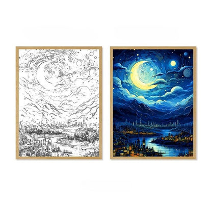Van Gogh Art-Inspired Anime LED Light – Wireless Charging Mood Lamp for Stunning Wall Décor and Nighttime Ambiance, Perfect Home Gift