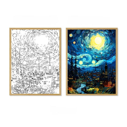 Van Gogh Art-Inspired Anime LED Light – Wireless Charging Mood Lamp for Stunning Wall Décor and Nighttime Ambiance, Perfect Home Gift