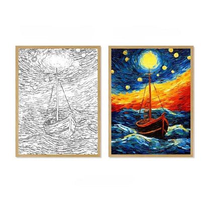 Van Gogh Art-Inspired Anime LED Light – Wireless Charging Mood Lamp for Stunning Wall Décor and Nighttime Ambiance, Perfect Home Gift