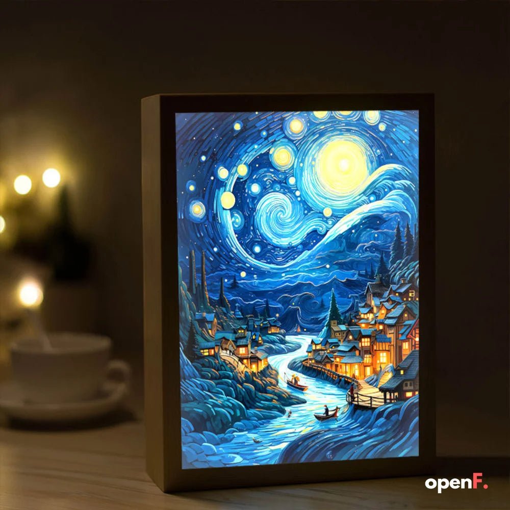 Van Gogh Art-Inspired Anime LED Light – Wireless Charging Mood Lamp for Stunning Wall Décor and Nighttime Ambiance, Perfect Home Gift