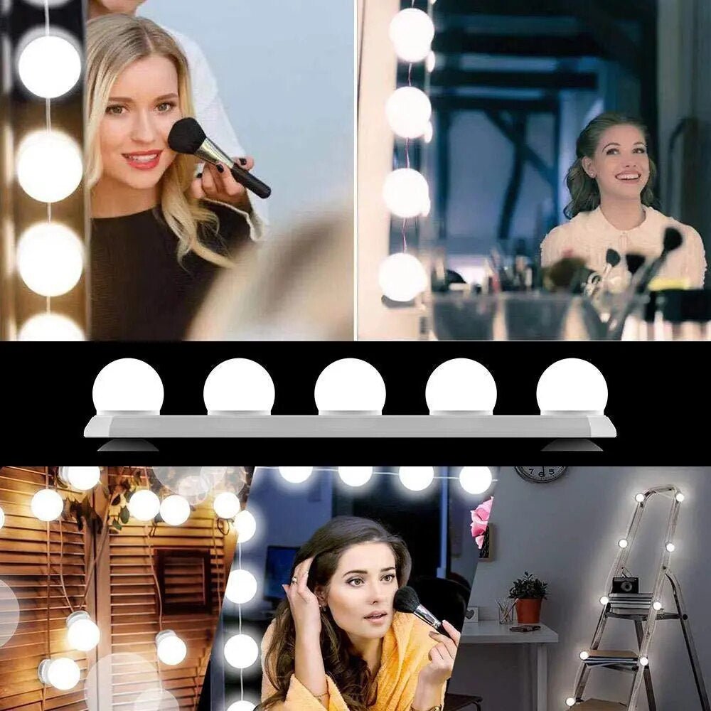 Vanity Mirror Portable Light Bulbs - Cordless with LED Bulbs Makeup Light