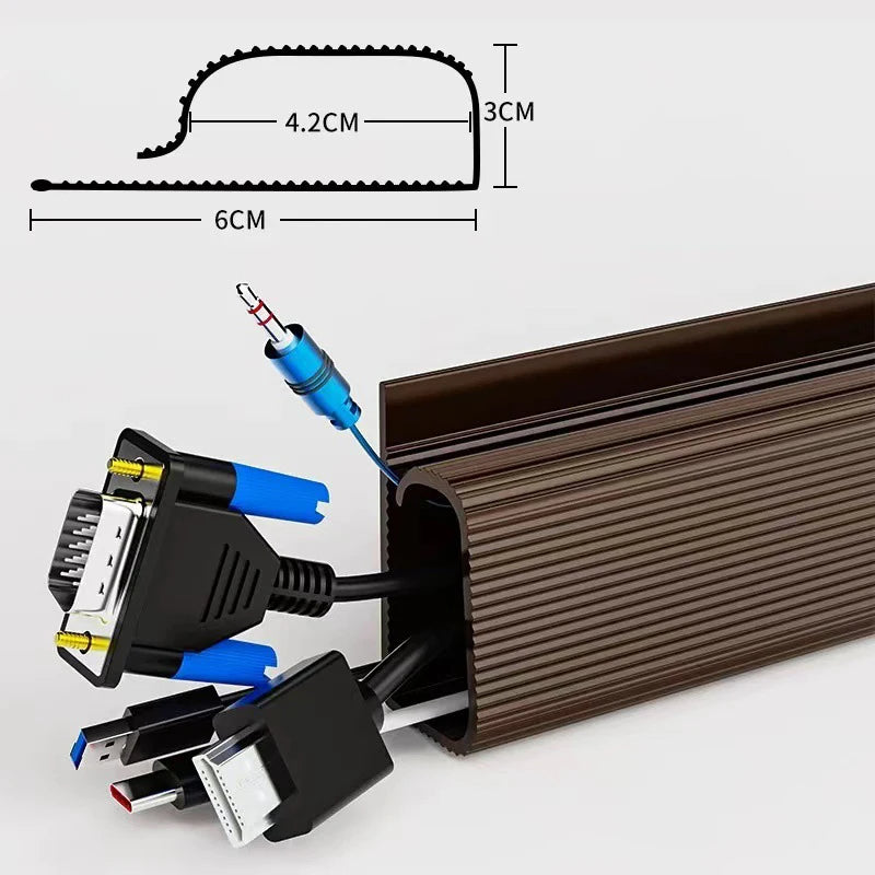 No-Drill Desk Cable Organizer Tray – Under Desk Cable Management & White Wire Protector for Clutter-Free Workspaces