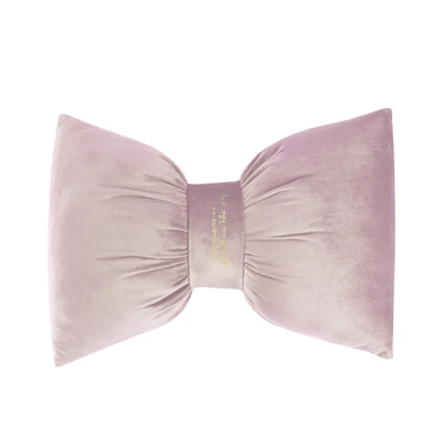 Velvet Bow Throw Pillow – Soft Knot Cushion for Cozy Neck & Back Support at Home, Office & Travel
