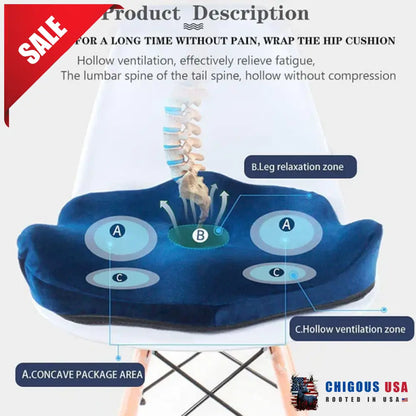 Versatile Memory Foam Seat Cushion For Lower Back Pain Relief