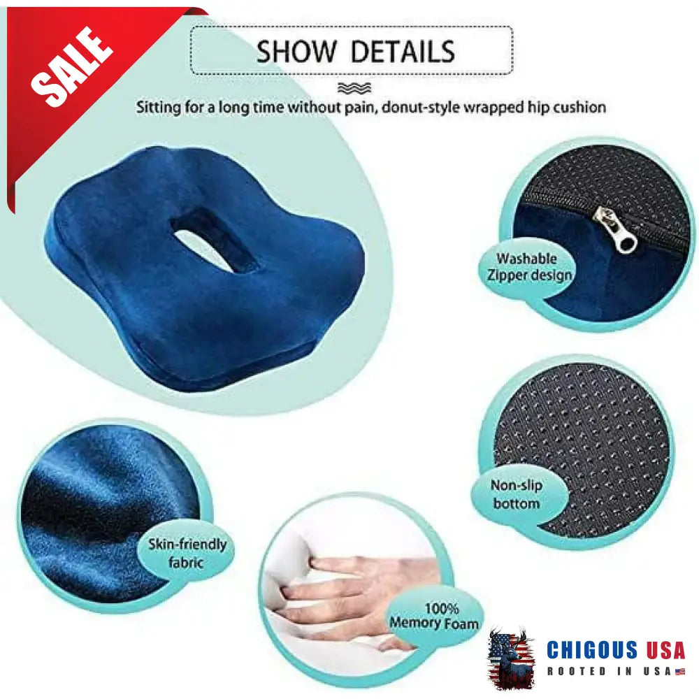 Versatile Memory Foam Seat Cushion For Lower Back Pain Relief