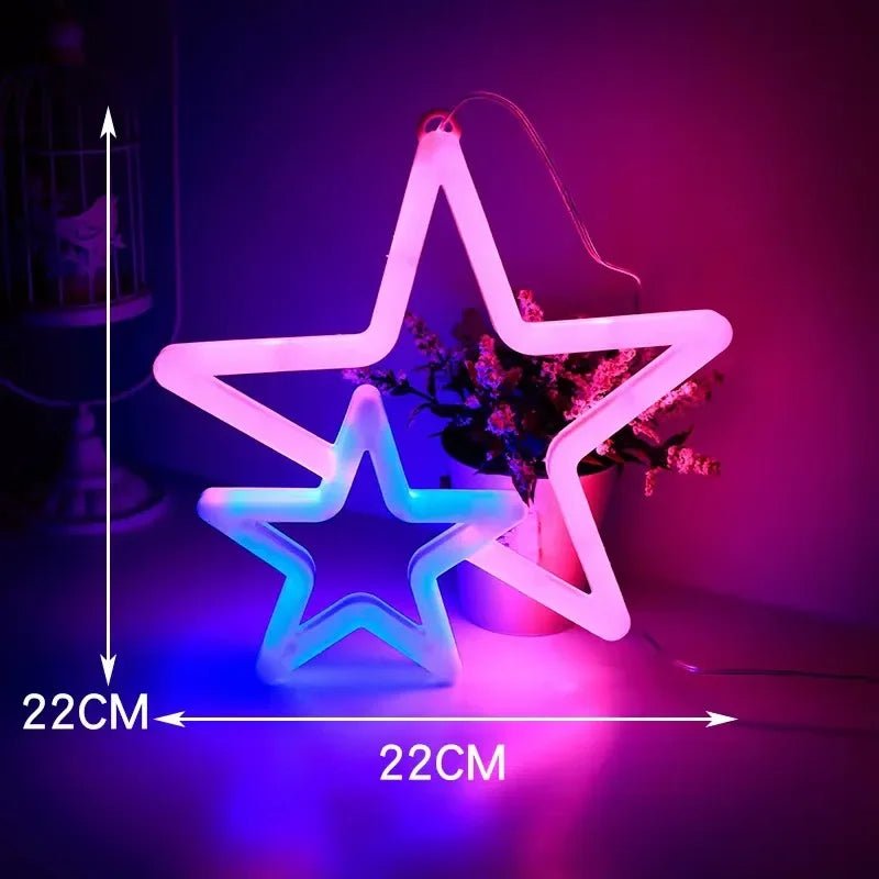Vibrant LED Neon Light Game Pad, Star Sign Lamp and Other Designs – Dazzling Wall Art for Gaming Nights, Celebrations, & Festive Decor