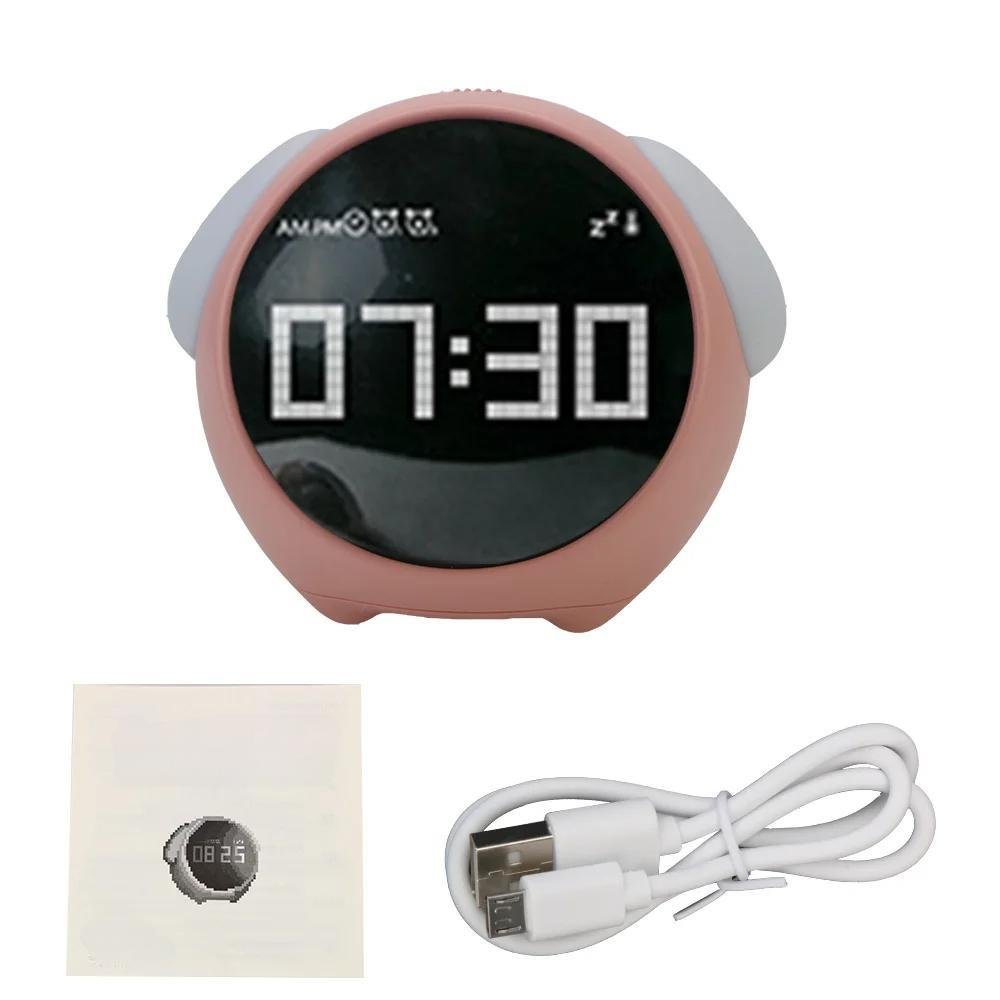 Voice-Controlled Night Light Alarm Clock – The Perfect Multifunctional Companion for Your Child's Room, Complete with a Thermometer!