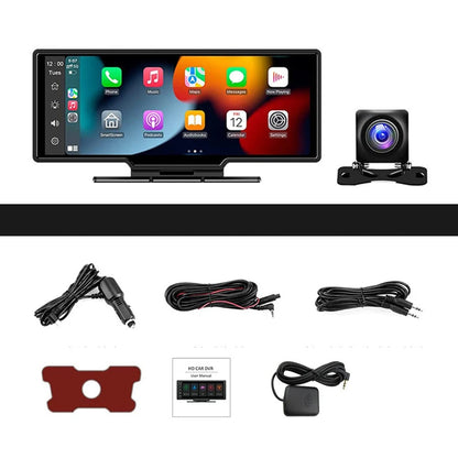 Wireless CarPlay & Android Auto Stereo – 10.26" Touchscreen with Dash Cam, GPS, WiFi, Backup Camera & 2.5K Dual Lens DVR