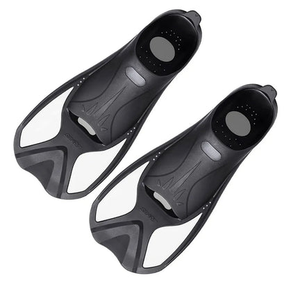 Short Snorkeling Fins - Comfortable TPR Swim Aids for Diving, Pool Training & Travel, Kids to Adult Sizes