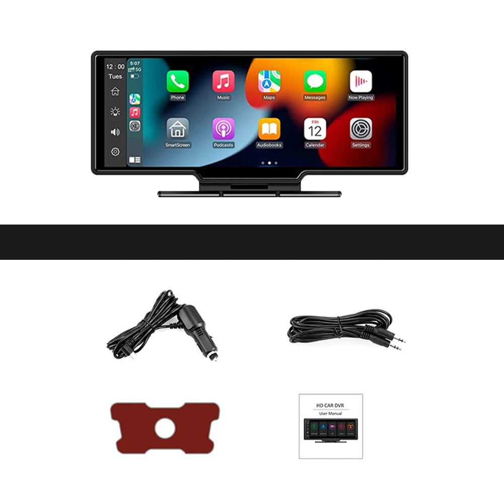 Wireless CarPlay & Android Auto Stereo – 10.26" Touchscreen with Dash Cam, GPS, WiFi, Backup Camera & 2.5K Dual Lens DVR