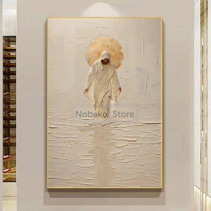 Modern Christian Jesus Poster - Inspirational Bible Verse Canvas Wall Art for Living Room Faith Decor & Religious Gift