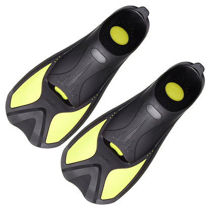 Short Snorkeling Fins - Comfortable TPR Swim Aids for Diving, Pool Training & Travel, Kids to Adult Sizes