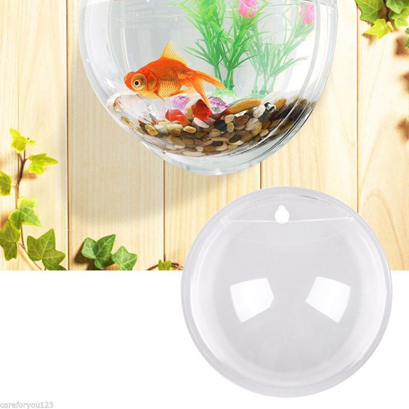 Wall Mounted Aquarium - 3D Acrylic Fish Bowl Plant Pot Hanging Aquarium
