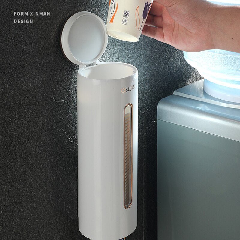 Wall Mounted Automatic Disposable Cup Dispenser - Cups Dispenser for Home, Office, Lounge & Gym