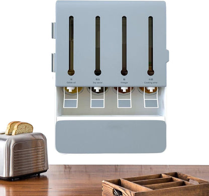 Wall Mounted Condiment Dispenser - Kitchen Shelf Wall Mounted Spice Rack Multifunctional