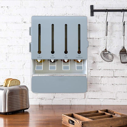 Wall Mounted Condiment Dispenser - Kitchen Shelf Wall Mounted Spice Rack Multifunctional