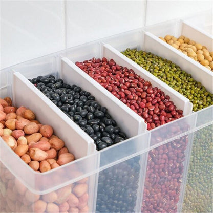 Wall-Mounted Dry Food Dispenser - 6/3 Grid Cereal Dispenser Kitchen Storage Organizer