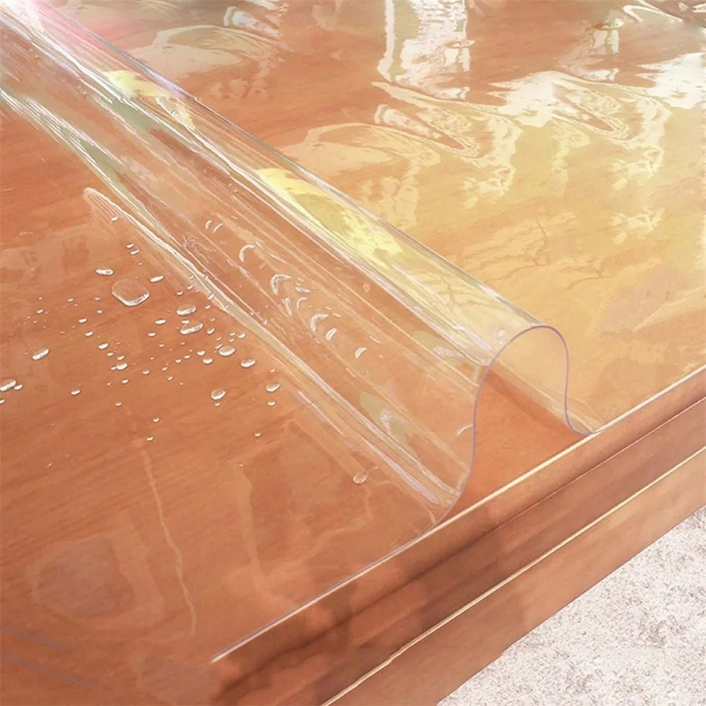 Transparent Oil Resistant and Waterproof Tablecloth - PVC Clear Table Protector with a Thickness, Heat-resistant, Waterproof, and Oil Resistant Dining PVC Table Cover