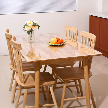 Transparent Oil Resistant and Waterproof Tablecloth - PVC Clear Table Protector with a Thickness, Heat-resistant, Waterproof, and Oil Resistant Dining PVC Table Cover