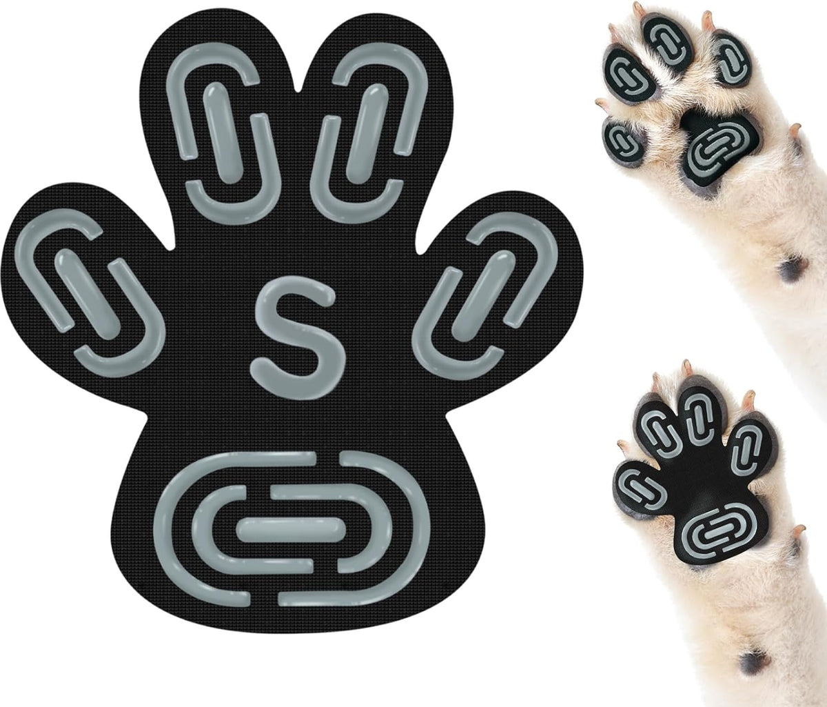 Disposable Dog Paw Pads - Self-Adhesive Rubber-Tread Stickers, Set of 4 in Black, Pink or Blue