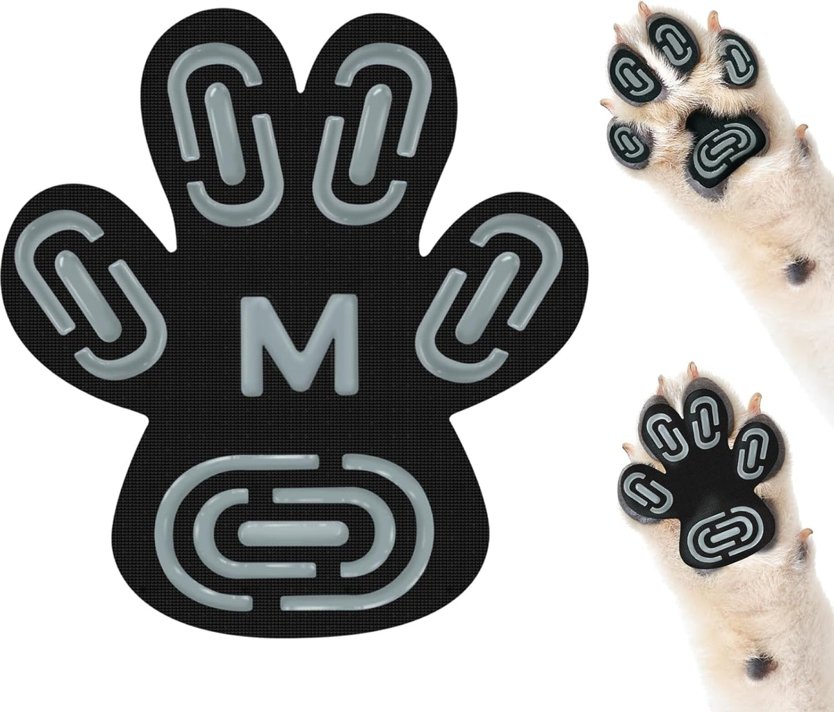 Disposable Dog Paw Pads - Self-Adhesive Rubber-Tread Stickers, Set of 4 in Black, Pink or Blue