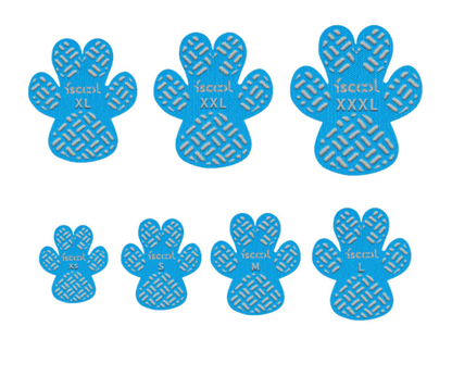 Disposable Dog Paw Pads - Self-Adhesive Rubber-Tread Stickers, Set of 4 in Black, Pink or Blue