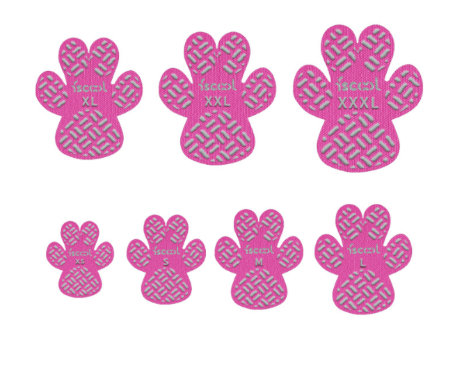 Disposable Dog Paw Pads - Self-Adhesive Rubber-Tread Stickers, Set of 4 in Black, Pink or Blue