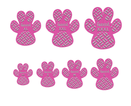 Disposable Dog Paw Pads - Self-Adhesive Rubber-Tread Stickers, Set of 4 in Black, Pink or Blue