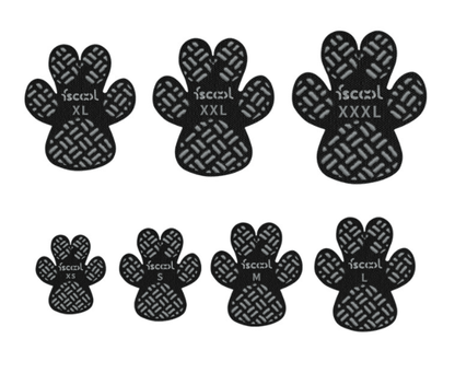 Disposable Dog Paw Pads - Self-Adhesive Rubber-Tread Stickers, Set of 4 in Black, Pink or Blue