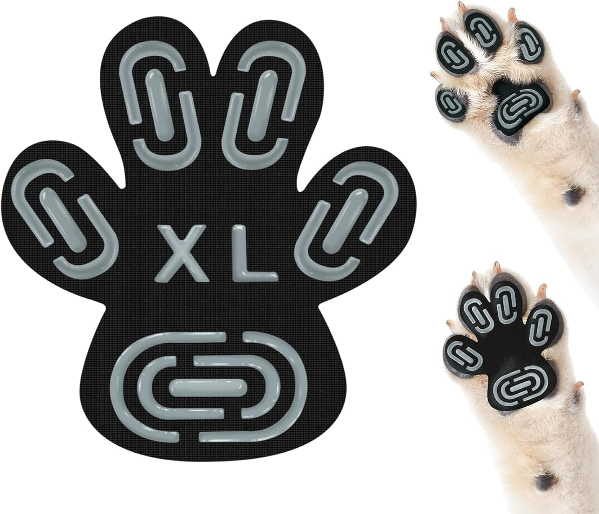 Disposable Dog Paw Pads - Self-Adhesive Rubber-Tread Stickers, Set of 4 in Black, Pink or Blue
