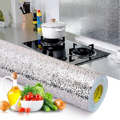Waterproof Oil Proof Aluminum Foil - Self Adhesive Oil Proof Wall and Kitchen Stickers