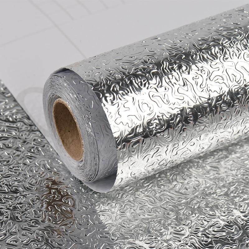 Waterproof Oil Proof Aluminum Foil - Self Adhesive Oil Proof Wall and Kitchen Stickers