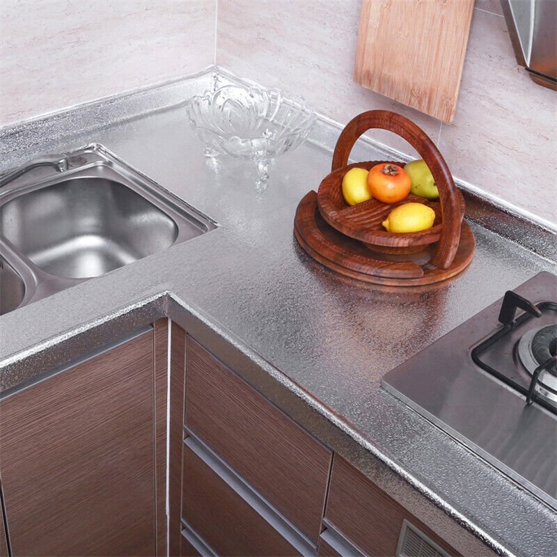 Waterproof Oil Proof Aluminum Foil - Self Adhesive Oil Proof Wall and Kitchen Stickers