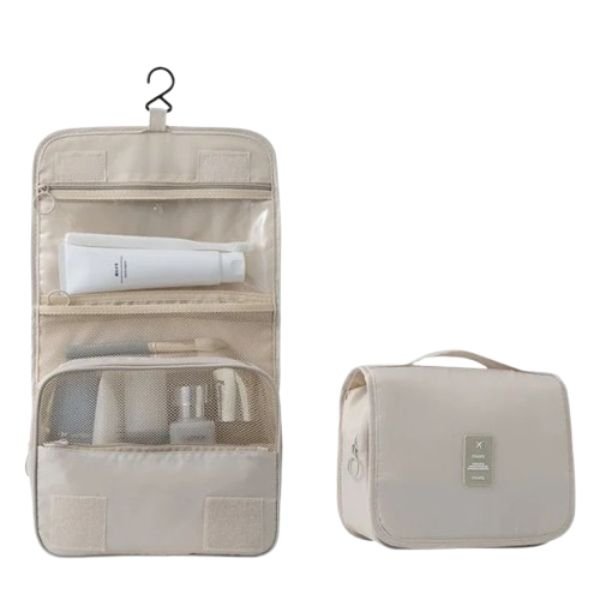 Waterproof Travel Makeup Bag – Hanging Toiletry Organizer with Hook