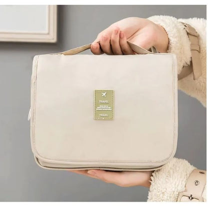 Waterproof Travel Makeup Bag – Hanging Toiletry Organizer with Hook