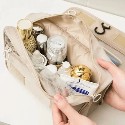 Waterproof Travel Makeup Bag – Hanging Toiletry Organizer with Hook
