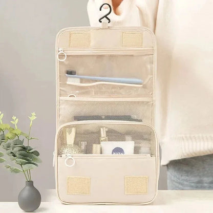 Waterproof Travel Makeup Bag – Hanging Toiletry Organizer with Hook