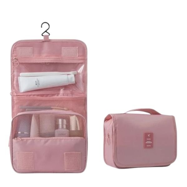Waterproof Travel Makeup Bag – Hanging Toiletry Organizer with Hook