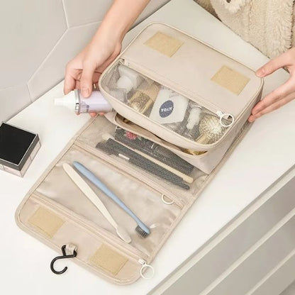 Waterproof Travel Makeup Bag – Hanging Toiletry Organizer with Hook