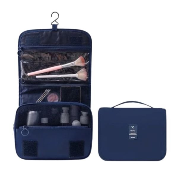 Waterproof Travel Makeup Bag – Hanging Toiletry Organizer with Hook
