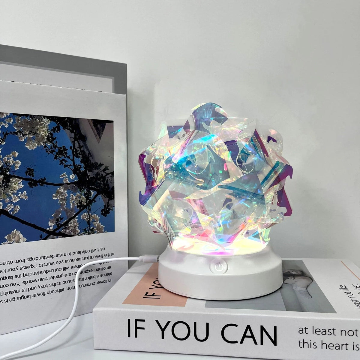 Northern Lights Moon, Cherry Blossom and Wave Shaped Lamp – Dreamy Colorful Night Light for Bedroom & Gifts
