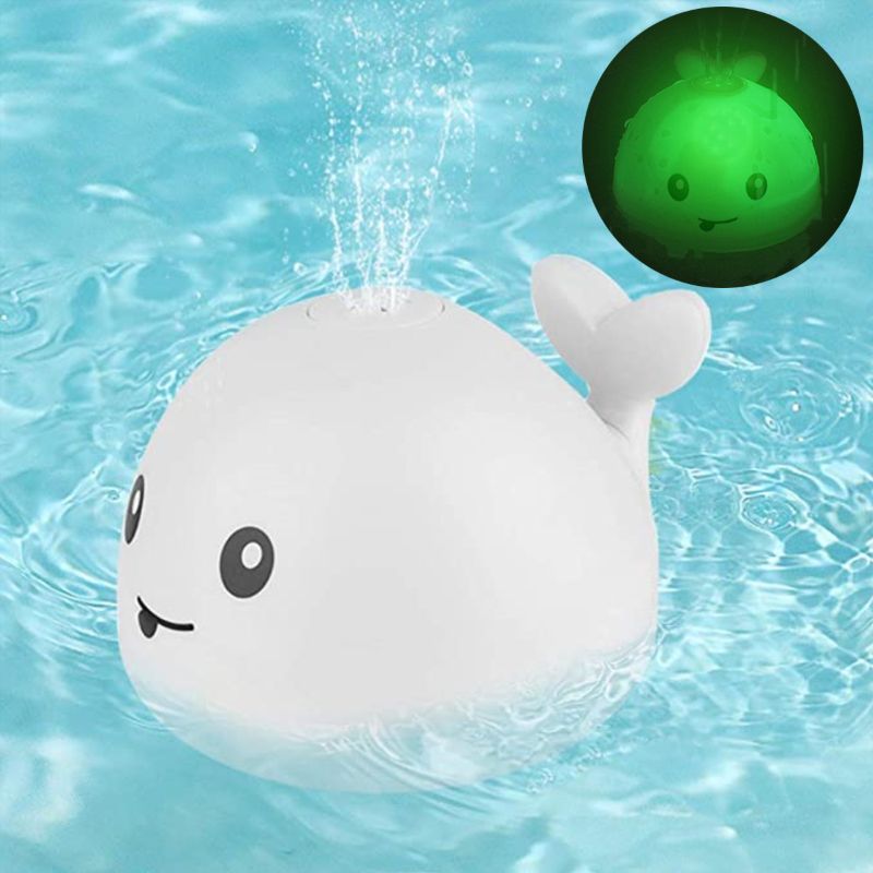 Whale Bath Toy, Baby Light Up Bath Tub Toys, Water Sprinkler for Toddlers Infants