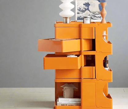 Wheeled Storage Cabinet – Chic Industrial Organizer for Salon, Kitchen & Medical Essentials in Vibrant Tropical Orange