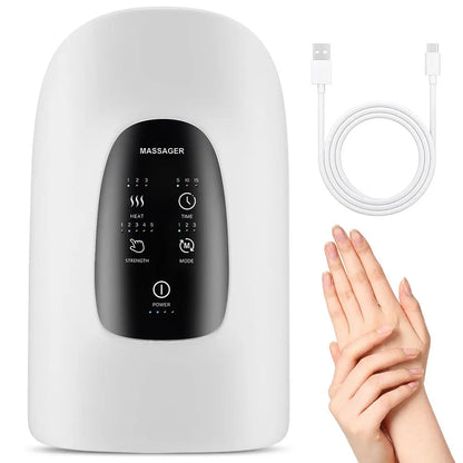Wireless Electric Hand Massager – Air Compression & Hot Compress for Arthritis, Numbness & Relaxing Palm Therapy