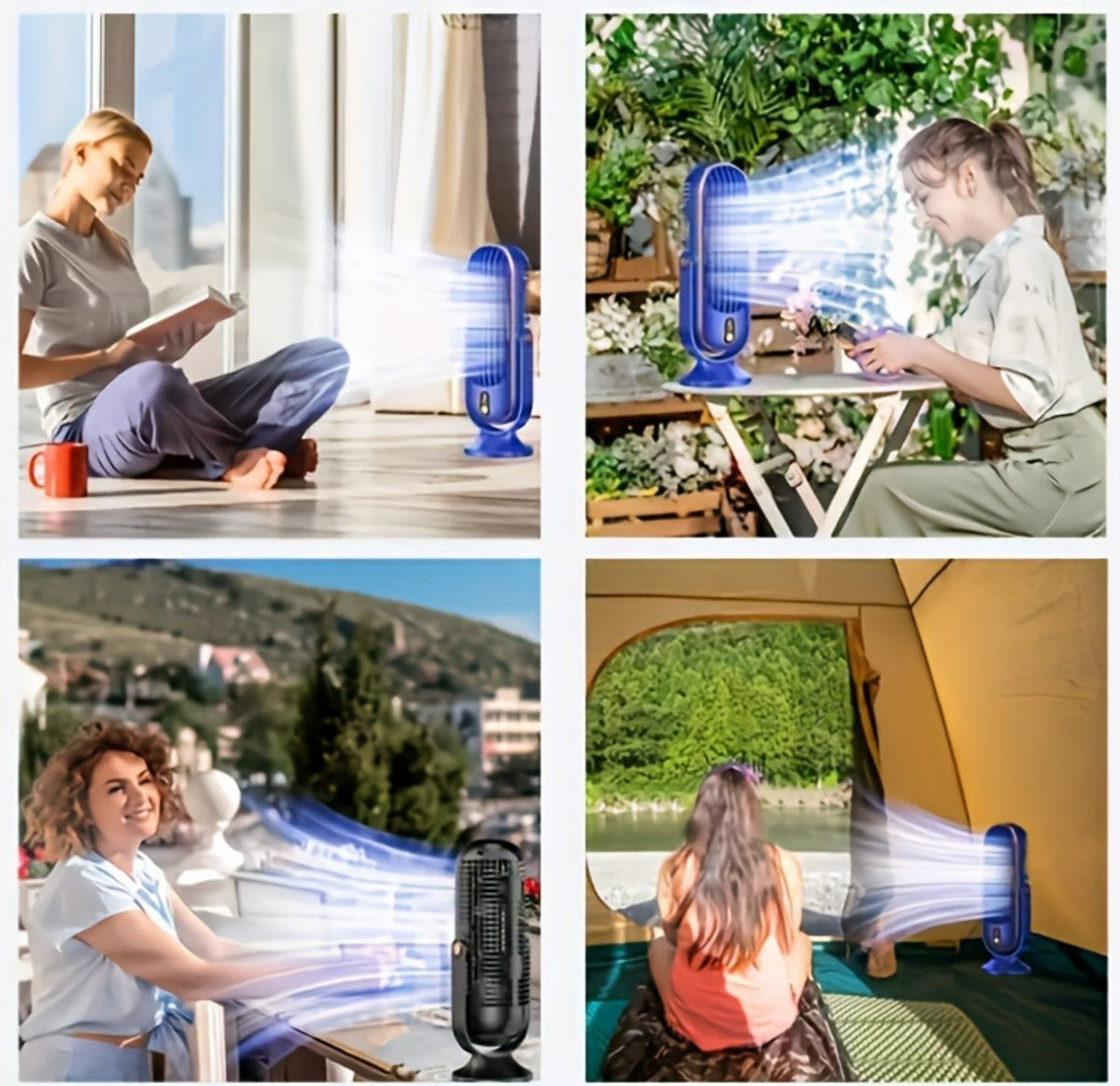 Portable Air Conditioner Fan -720° Ultra Quiet USB Desktop Cooler for Home, Office, Travel, Camping & Gift Giving
