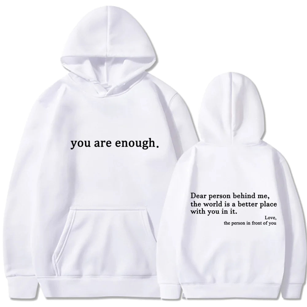 Oversized Y2K Hoodie with “Dear Person Behind Me” Print – Unisex Pullover Sweatshirt for Streetwear Winter Autumn Style