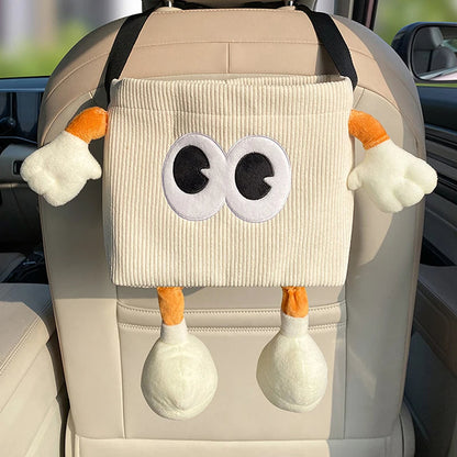 Hanging Car Backseat Storage Holder - 2-in-1 Car Trash Can & Tissue Box